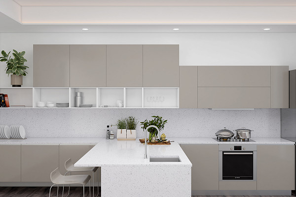 Kitchen with White Mirror