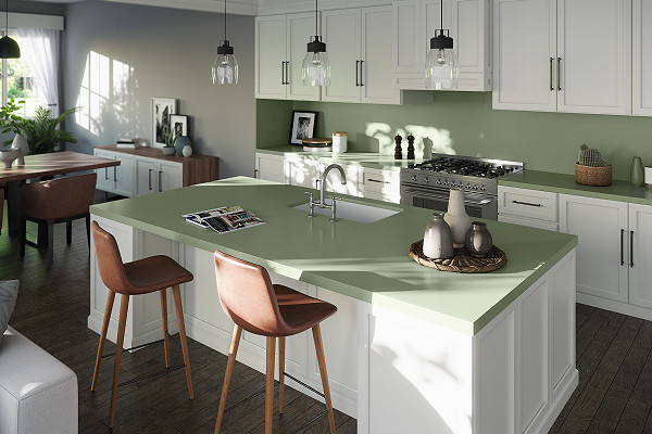 Kitchen with Posidonia Green