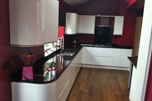 Mr & Mrs Sykes Black granite worktops and table