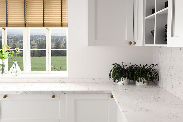 Kitchen with White Arabesque